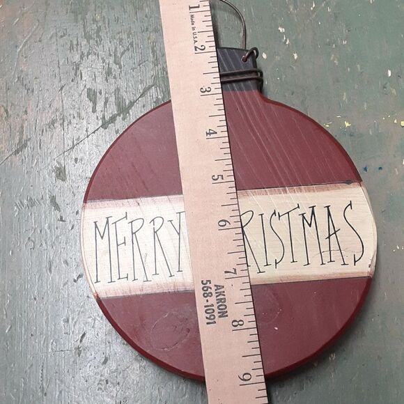 8 pc. Set of the "Spirit of Chrismas" wood ornaments and handmade star - Picture 7 of 15